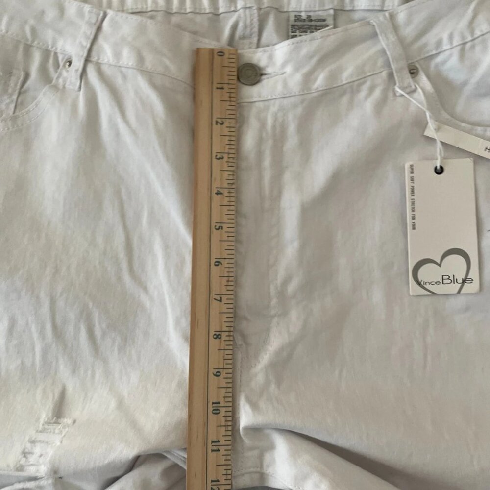 Vince Blue Co. Womens High Rise Distressed Y2K Skinny Jeans Size 20 - Picture 8 of 10